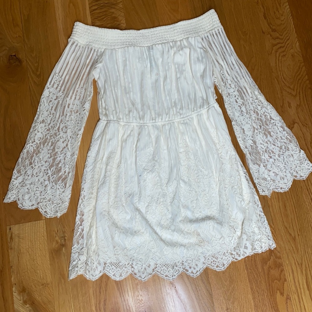 White Lace Off The Shoulder Dress